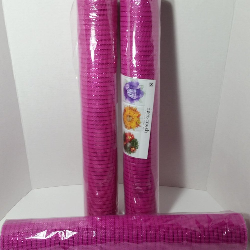 Pink Deco Mesh 21" Wreaths Crafts 3 Rolls